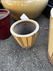 A1 Vertical stripe small Yellow tapered pot