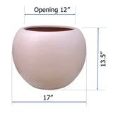 Tinted 17" w x 13.5" h, round FiberStone pot