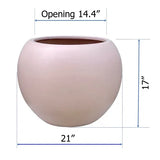 Tinted 21" w x 17" h, round FiberStone pot