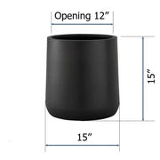 Black 15" w x 15" h, slight taper shape FiberStone pot